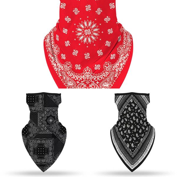 

syzei 3d seamless magic cycling outdoor skull print headwear bandana sport hiking uv face mask workout tube motorcycle scarf facemask, Black