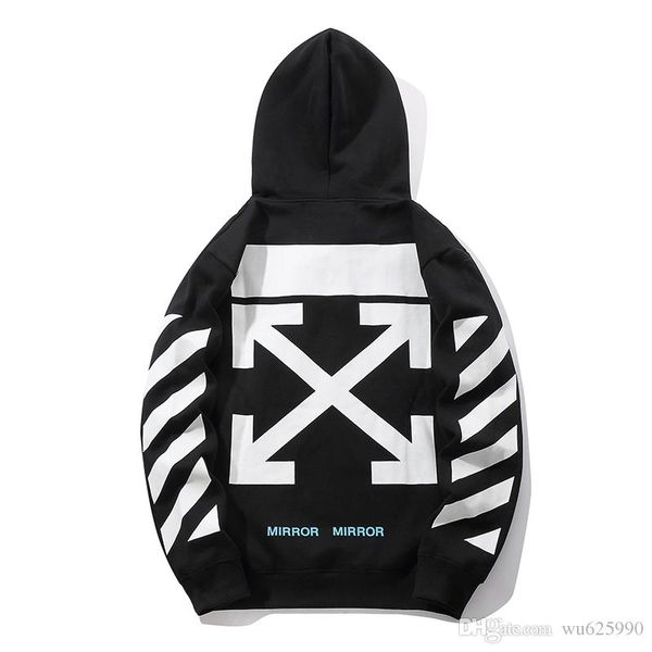 

classic design hooded sweater arrow printing men's sweatershirt white loose fleece fashion sports winter warm jacket size -2xl, Gray
