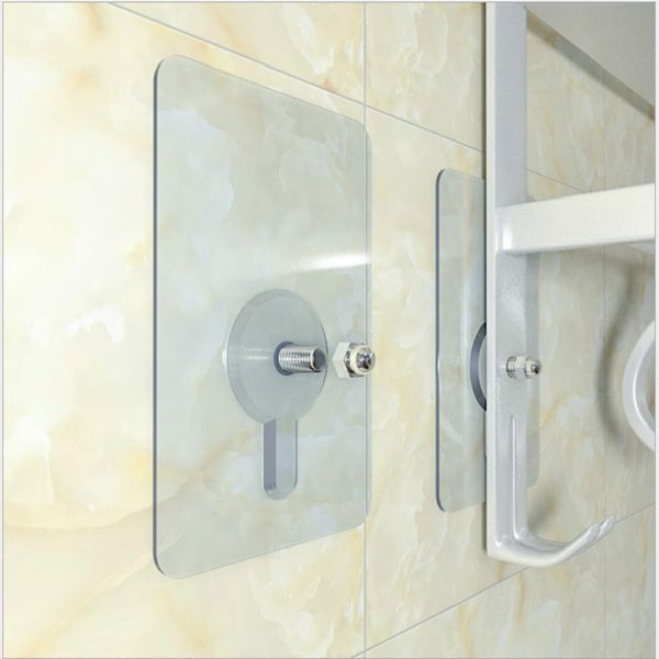 

multifunction punch-screws strong transparent suction cup sucker wall hooks hanger for kitchen bathroom 6pcs
