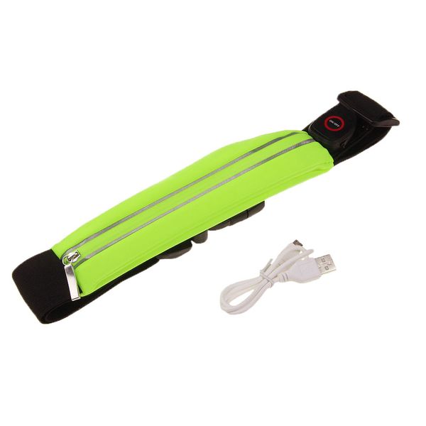 

pouch night running casual usb waterproof shine exercise led pockets waist bag