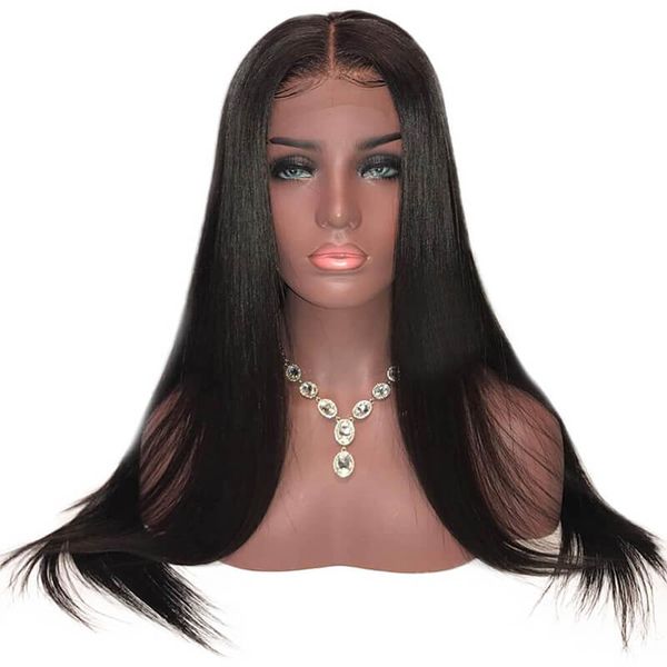 150 Density Straight Full Lace Wigs Pre Plucked Remy Brazilian