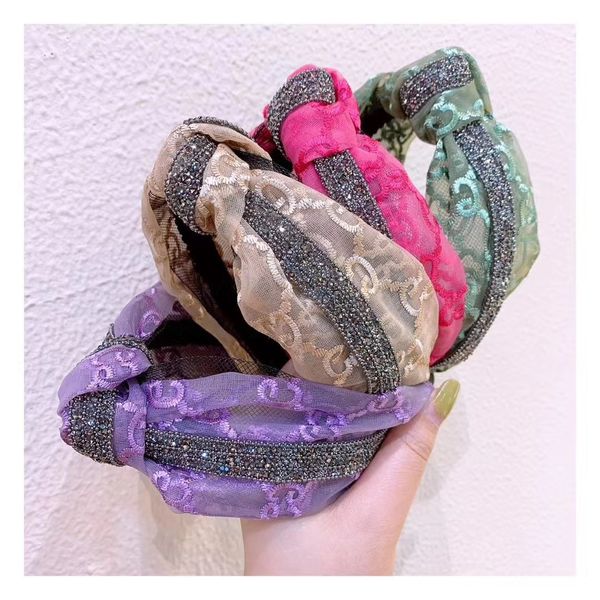 

women bow knot hairband fashion letter printed female hair jewelry multicolour delicate retro hairbands girls hair ornament, Silver