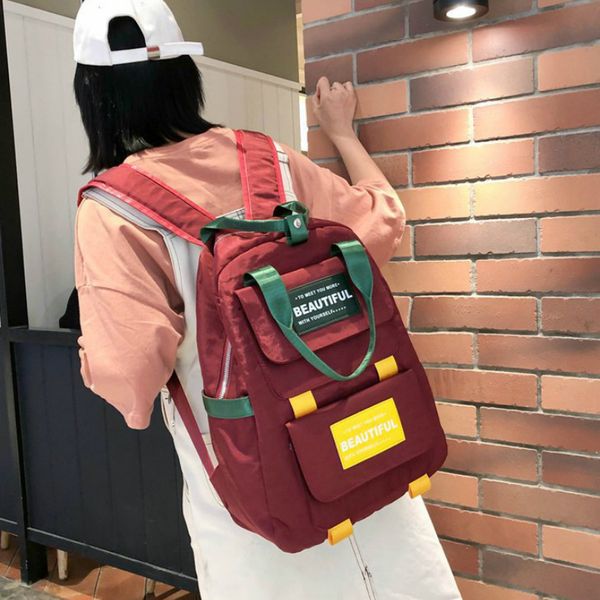 

2019 summer new fashion preppy style women canvas backpacks female casual students school bags shoulder bags