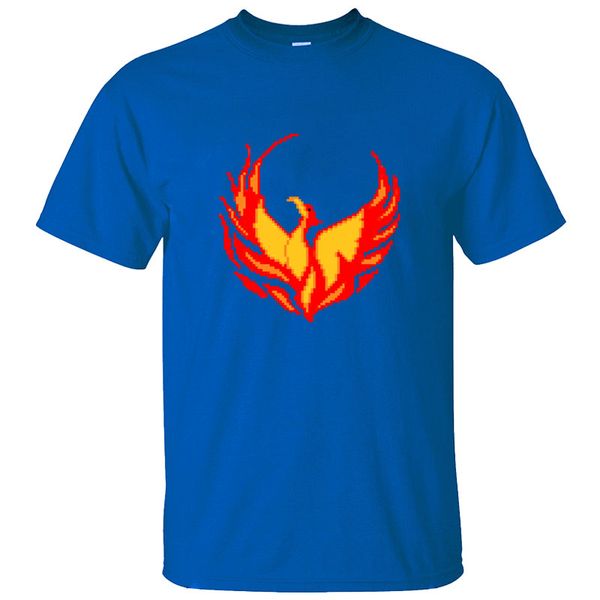 

custom phoenix pixel art men's t-shirt cotton round neck clothing tshirt male female size s-3xl tee, White;black
