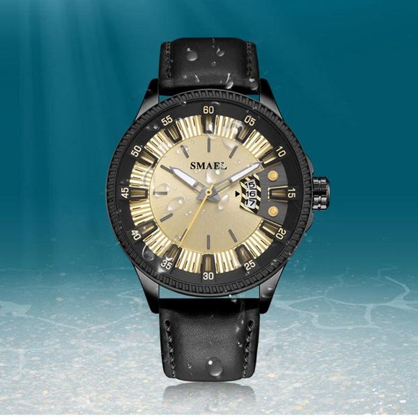 

2020 men watch fashion creative geometric round belt men's quartz watch gift mature men's business material, Slivery;brown