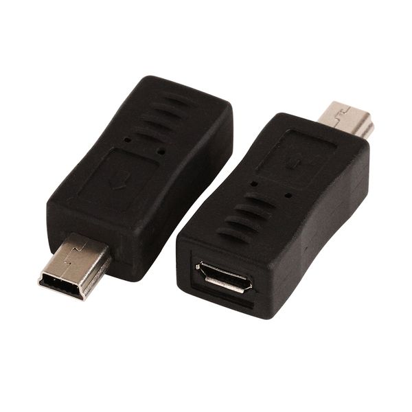 Adattatore convertitore adattatore connettore maschio a micro USB femmina mini 5 pin per telefono nero all'ingrosso