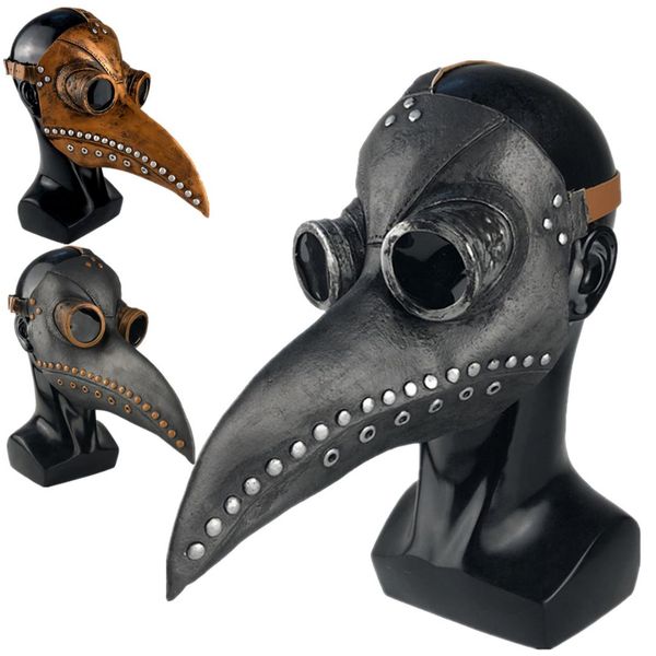 

halloween plague doctor latex mask masquerade long nose beak bird crow cosplay steampunk halloween accessories