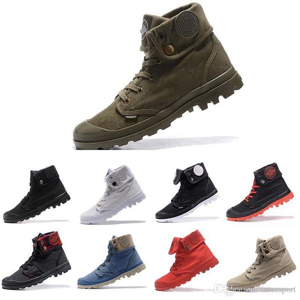 

palladium pallabrouse men high army military ankle mens women boots canvas sneakers casual man anti-slip designer shoes 36-45, Black