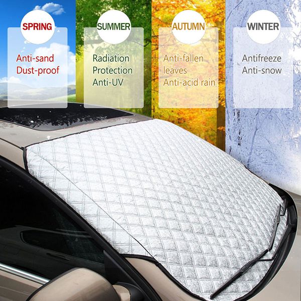 

jx-lclyl universal 4seasons car front windshield snow cover frost sun shade protector