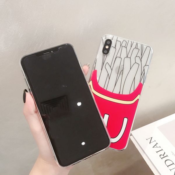 

cute creative chips for apple x iphonexs max soft case 8plus/7/6s/xr ladies