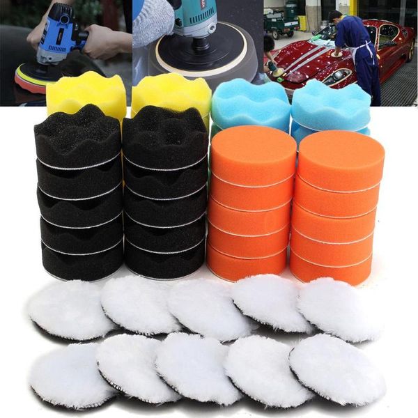 

50pcs 80mm 3'' inch colorful buffing polishing sponge pads kit for car polisher