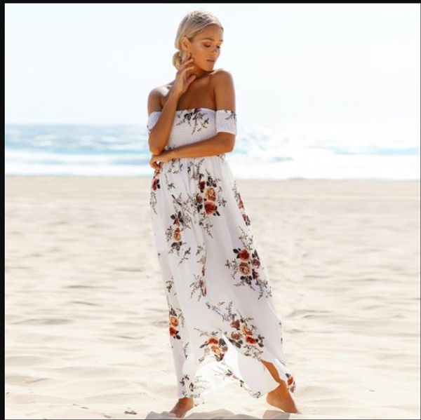 

floral print women dresses summer sleeveless wrapped chest beach dresses long seaside women fashion holiday dresses, Black;gray