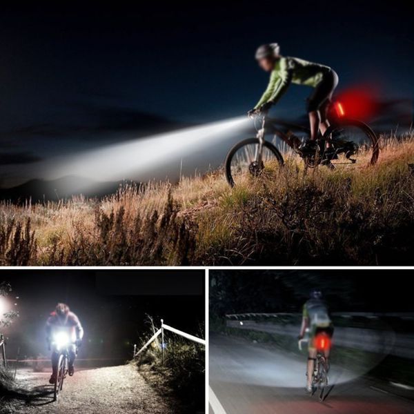 

bike front handlebar rear tail lights usb recharge bicycle lamp headlight cycling light sets