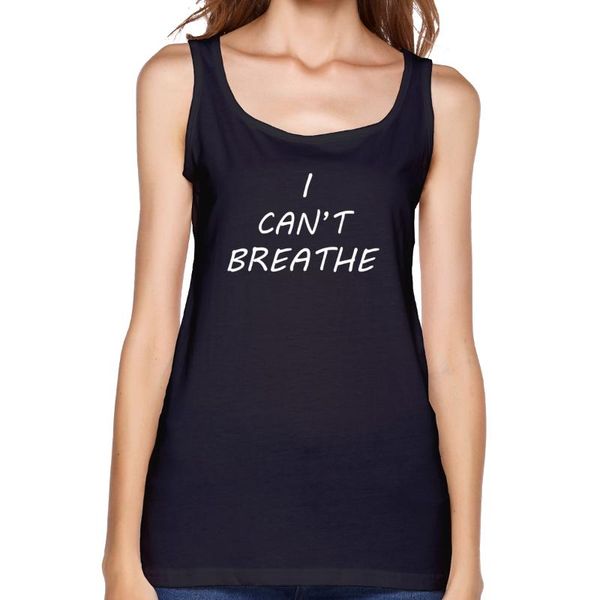 

summer fasion i can t breathe cutton women's tank shirt, White