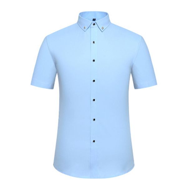 

новые мужские с коротким рукавом рубашки пряжка воротник бизнес сплошной цвет рубашки самосовершенствование повседневная одежда профессионал, White;black