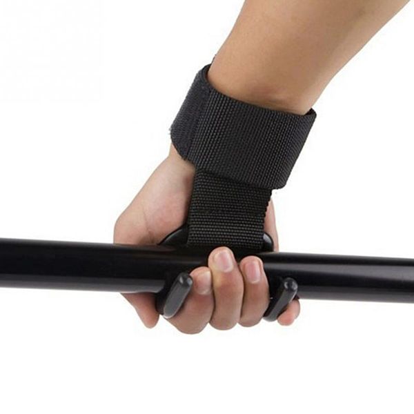 

2 pcs/lot adjustable fitness wrist support weight lifting hooks sport training gym grips straps support gloves barbell dumbbell