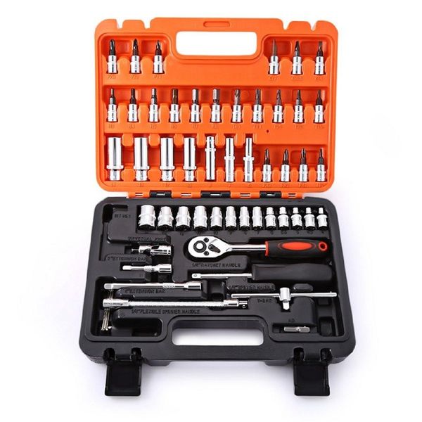 

quality 53pcs1/4-inch drive socket set, 53pcs1/4-inch car repair tool ratchet wrench drive socket set wrench set