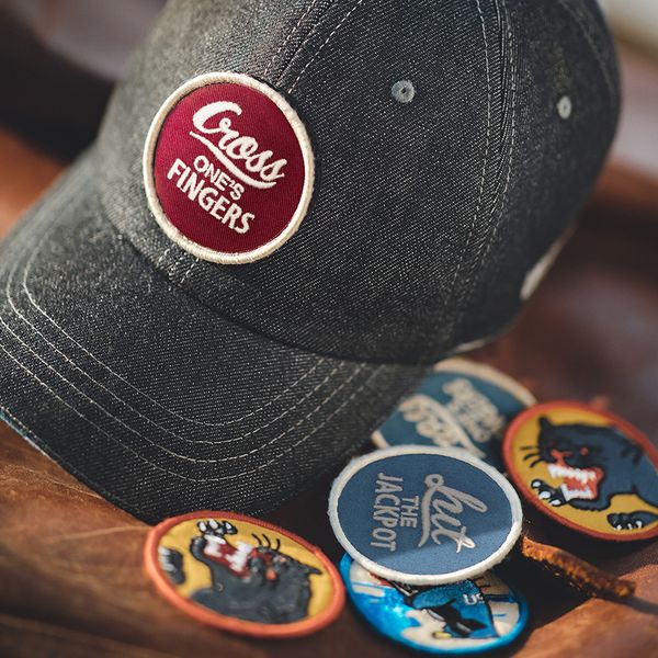 

visors men's retro denim baseball cap print men, Blue;gray