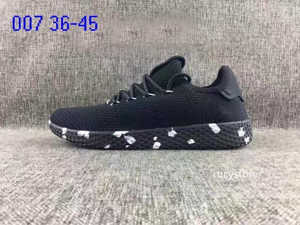 

pharrell stan smith knit classic all black white trainer sport shoes for men women s lover s train running sneaker szie 3