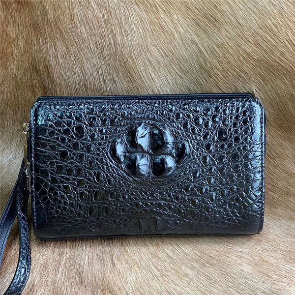 

authentic crocodile skin password coded closure businessmen wristlets clutch bag genuine alligator leather male large card purse