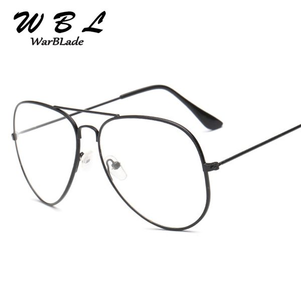 

warblade vintage luxury reading glasses frames brand clear lens glasses frame women oversize gold eyewear men pilot spectacle, Black