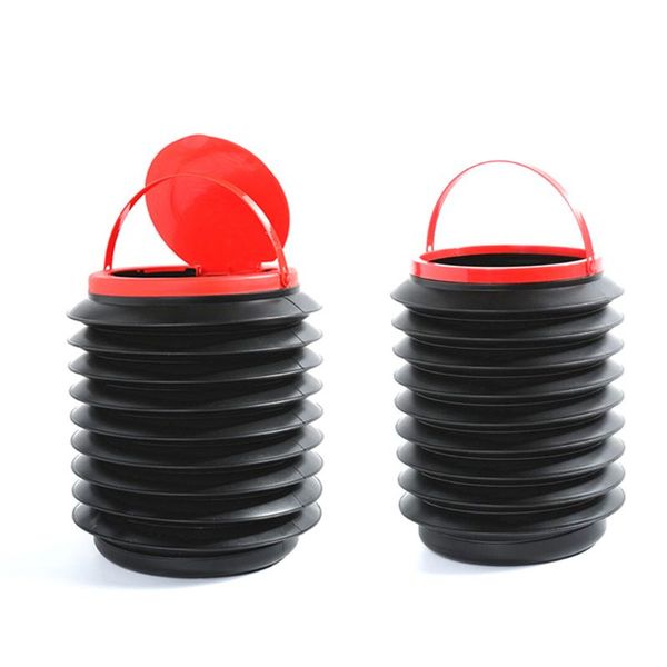 

foldable multifunctional bucket with/without cover folding storage barrel portable in-car mini trash can car supplies