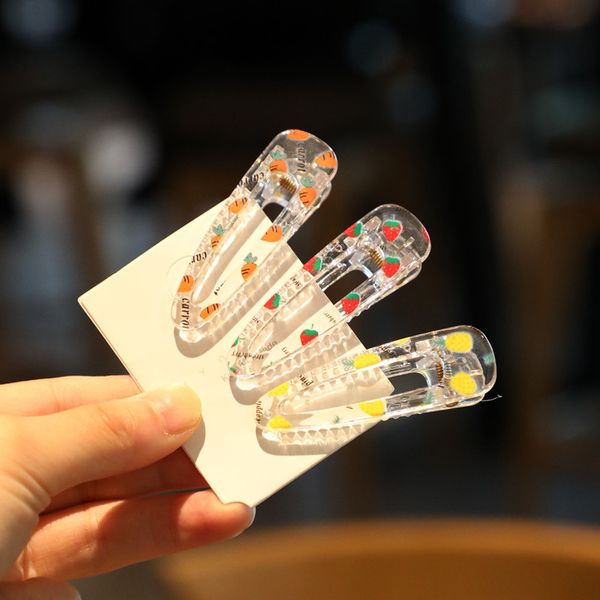 

new kids hair accessories fruit transparent waterdrop hair clip hairpins children girls cute cartoon clips, Slivery;white