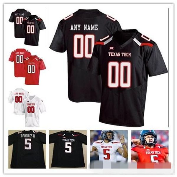 

custom texas tech ttu 2019 college football any name number black red white 10 alan bowman mahomes mayfield welker men youth kid jersey