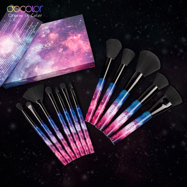 

original docolor makeup brush set 12pcs starry foundation brushes kit loose powder eye shadow brush makeup tools good quality