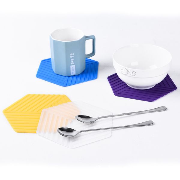 

красочные термостойкие чашки чая мат силиконовые подставки питьевой кружка колодки