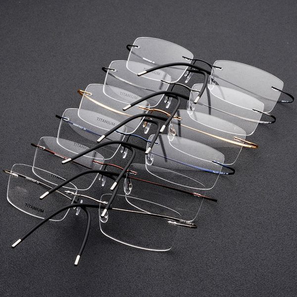 

fashion titanium eyeglasses frameless men women ultralight business glasses frame spectacle eyewear accessories, Black