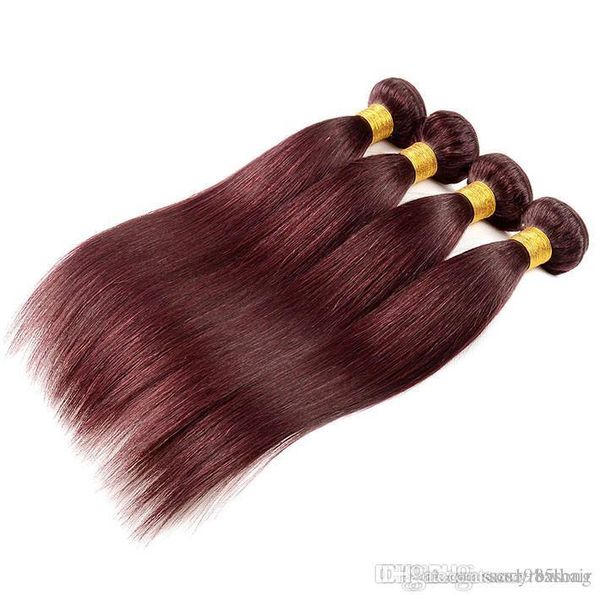 

grade 8a 50g/piece 6pcs/lot 300g peruvian hair bundles brazilian malaysian 99j color virgin remy human hair weft, Black