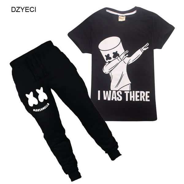 

Marshmello Экипировка Для Big Boy Girl Набор Одежды Dj Music Kid Бутик Футболка + Брюки 2 Шт. Спортивный Костюм Детский Костюм Одежда