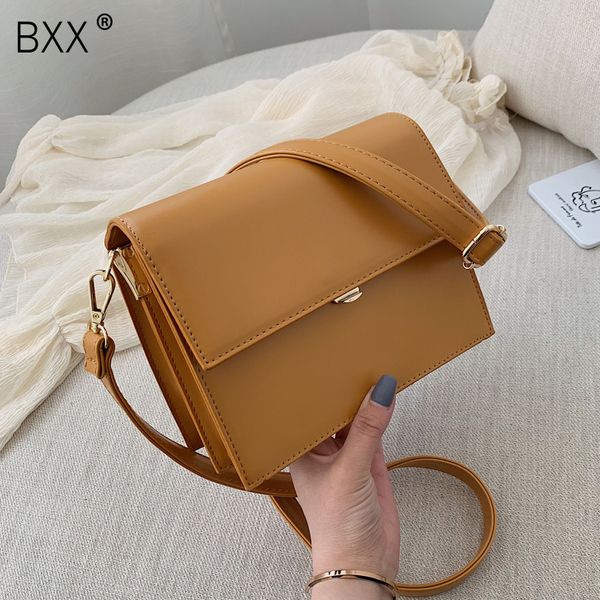 

bxx] pu leather crossbody bag for women 2020 spring solid color lady shoulder messenger bag female handbag hl617