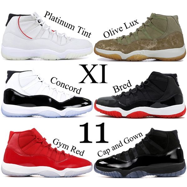 

11 xi men basketball shoes concord designer men sneakers 11s chicago bred cap and gown georgetown barons sports shoes us 5.5-13, White;red