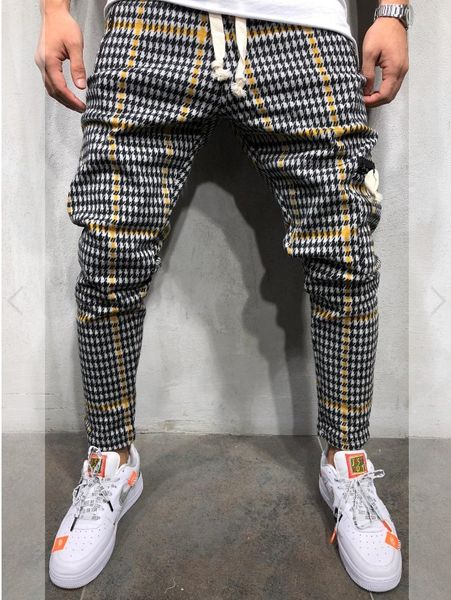 

2019 new men jogger hip hop sports pants casual zipper pocket pants skinny striped high casual for men, Black
