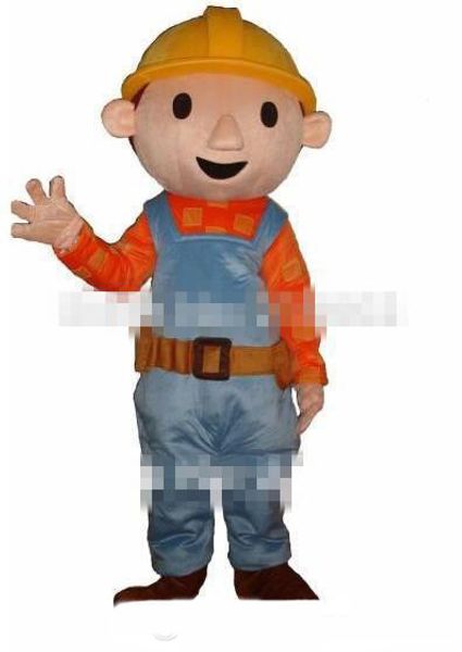 Costume da mascotte BOB THE BUILDER Lovely The architect Cospaly Personaggio dei cartoni animati Costume da festa di Halloween per adulti Costume di carnevale