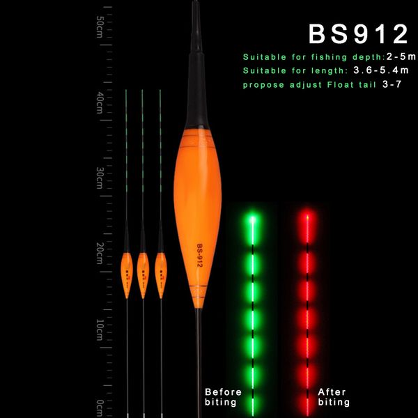 

3 pcs smart fishing float led light night luminous fishing floats remind automatically ya88