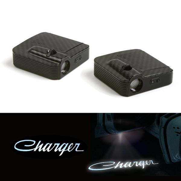 

2x logo projector led lamp car door welcome lights for dodge charger