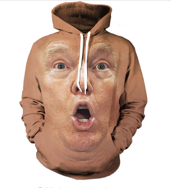 

new fashion couples men women hd trump shocked face funny 3d print hoodies sweatshirt jacket pullover rw04, Black