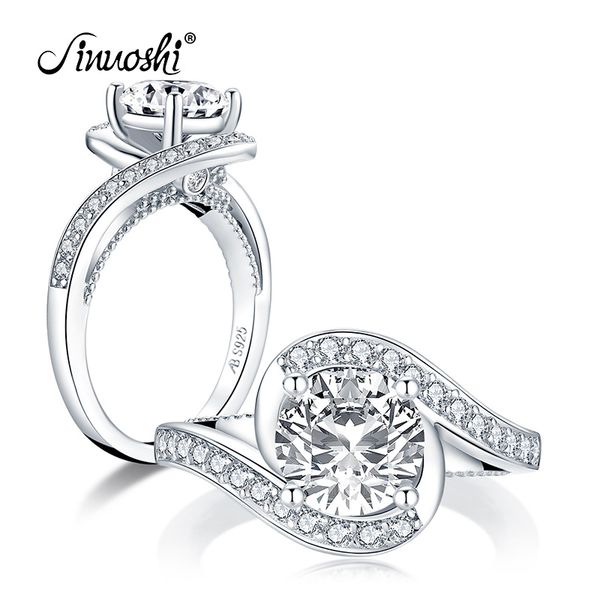 

ainuoshi 925 sterling silver 2ct round cut halo обручальное кольцо имитация алмазный свадебные 8.0mm витой свадебные кольца подарка ювелирны, Slivery;golden