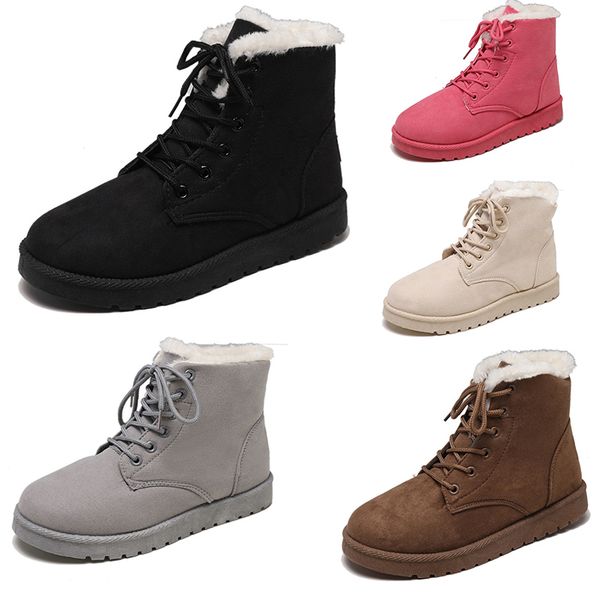 

winter snow boots winter leather women australia classic kneel half boots ankle boots black grey brown beige fuchsia womens girls shoes