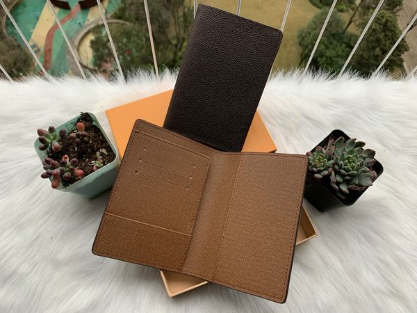 

newpassport cover france paris style designer classic men women famous luxury passport holder covers id card holder with box, Brown;gray