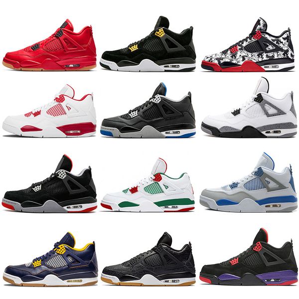 

designer shoes 4s travis scotts basketball shoes for mens womens triple white black cat sports shoe outdoor pure money athletic size 6.5-13, White;red