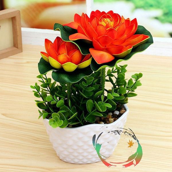 

artificial flower bonsai ornaments simulation pu lotus for buddha supplies fake flower buds small potted decorative