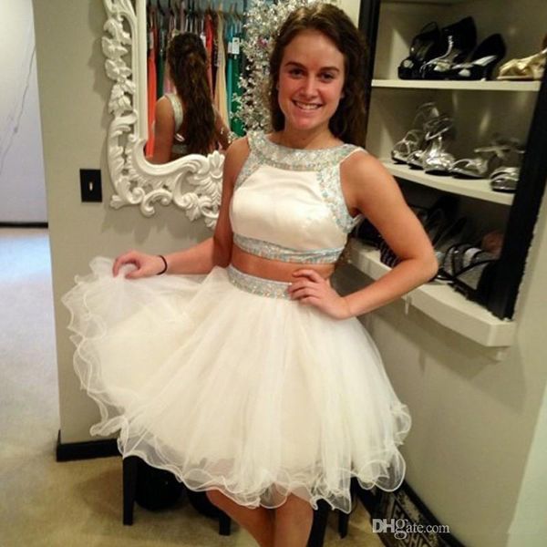

short homecoming dresses two pieces beads mini cocktail dresses sleeveless girl prom party gowns custom made, Blue;red