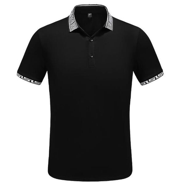

multi embroidery polo shirts man fashion designer ribbed sleeves split hem stretch polos male plus size mens summer sell#bmg0558, White;black