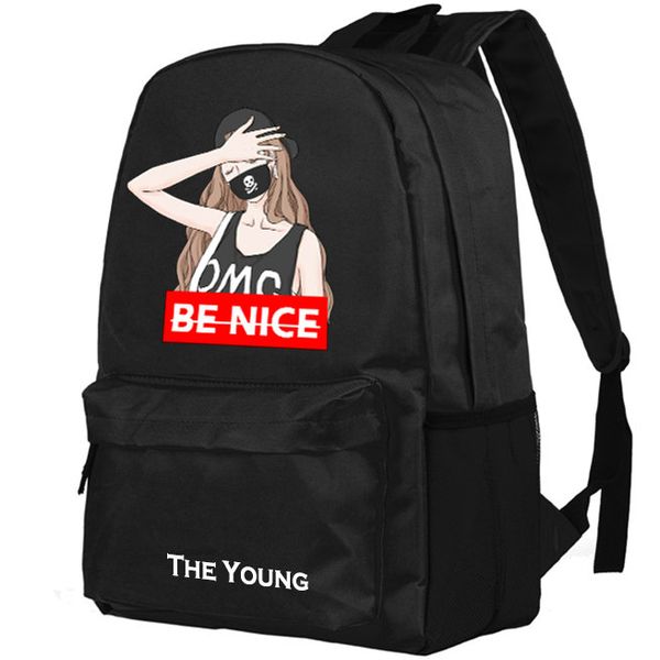 

be nice backpack the young ins day pack instagram school bag casual packsack print rucksack sport schoolbag outdoor daypack