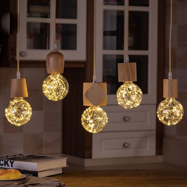 

wooden pendant lights e27 natural color modern hanging lamp for home/living room/bedroom vintage light nordic luminaire suspendu