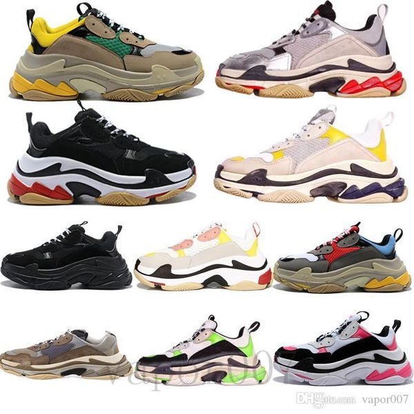 

2019 triple s old dad shoes tripler sneakers green clear sole chaussures retro scarpe women zapatos men hommes hombre zapatillas mens, Black